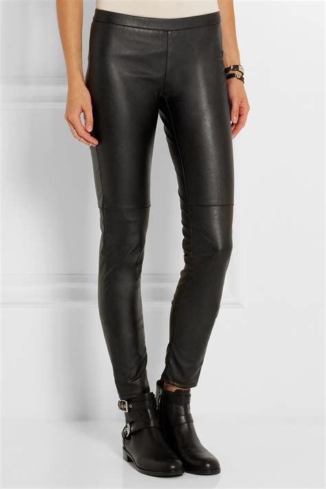 michael kors faux leather paneled pants|Michael Kors pants for women.